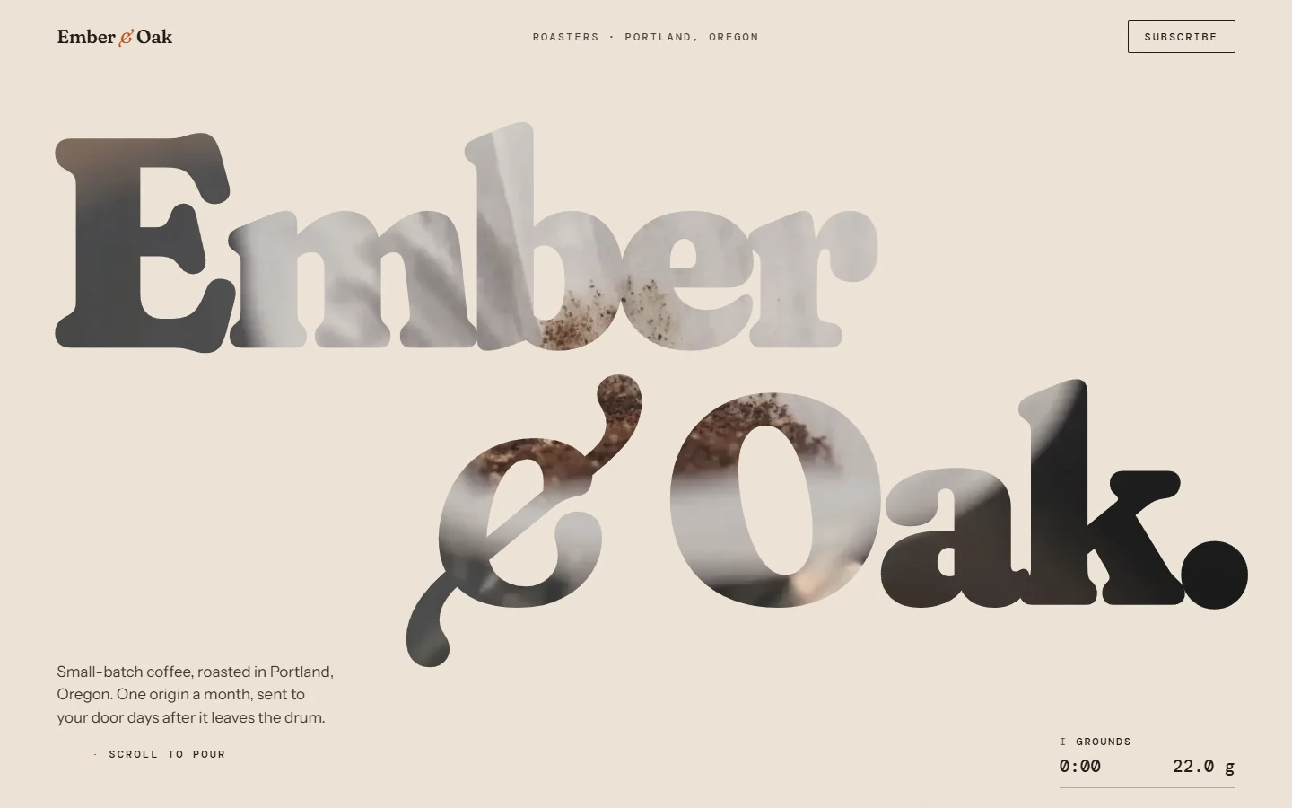 Screenshot of the Ember & Oak demo