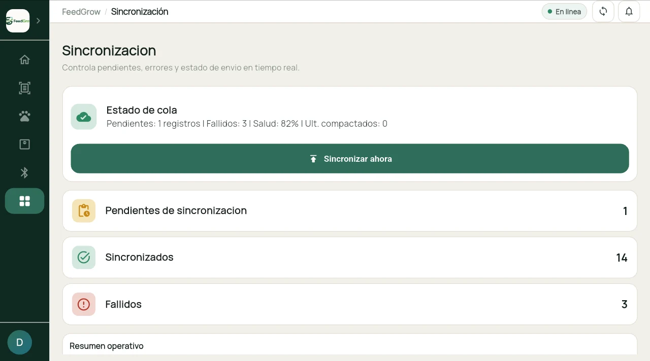 FeedGrow App: vista 1 del producto