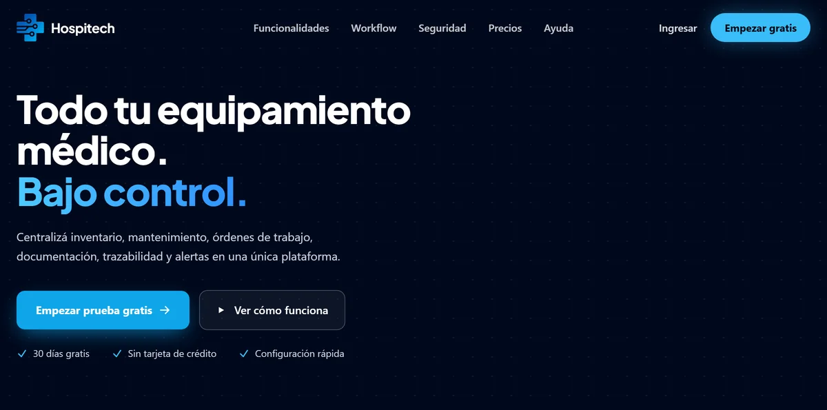 Hospitech website homepage